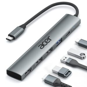 acer Hub USB C 5 en 1, Ataptador USB C a HDMI 4K
