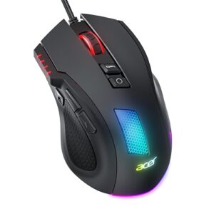 Acer Ratón Gaming para Juegos, RGB Mouse Gaming Ergonómico 12800 dpi