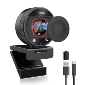Angetube Webcam 4K para PC, Cámara Web Streaming 1080P@60FPS, AF PDAF
