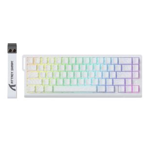 ATTACK SHARK X68 HE Teclado 8000Hz Rapid Trigger, Teclado Gaming RGB con Interruptor Magnético de 60%, Precisión RT de 0,01 mm, Actuación Ajustable, Snap Tap, para PC/Mac, Contornos Blancos