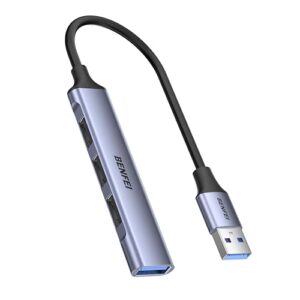 BENFEI Hub USB de 4 Puertos: 1x 10Gbps USB 3.2 + 3X USB 2.0- para Ratón, Teclado, Pendrive, Impresora- Compatible con Portátil, PC, Xbox, PS5