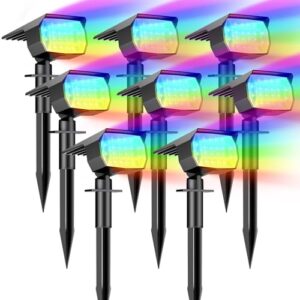 btfarm 8 Paquete Luces Solares LED Exterior Jardin, 72LED Focos Exterior