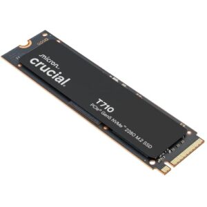 Crucial T710 SSD 1TB PCIe 5.0 x4 Gen5 NVMe M.2, Velocidades de Lectura hasta 14900 MB/s, Escritura 13700 MB/s, Ordenador Portátil y de Sobremesa, TLC NAND – CT1000T710SSD8-01
