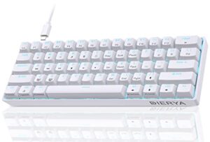 Dierya DK61SE Teclado Gaming 60%, QWERTY US, Switch Red, Blanco