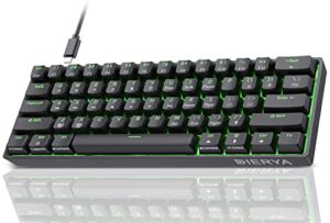 Dierya DK61SE Teclado Gaming 60%, QWERTY US, Switch Red, Negro