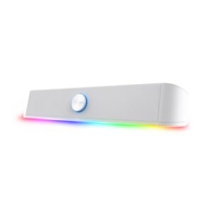 GXTrust Rhox Barra de Sonido con Iluminación RGB, Blanco