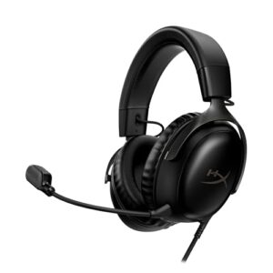 HyperX Cloud III wired Auriculares para Juegos con Cable, PC, PS5, Xbox Series X S, Controladores de 53 mm en ángulo, DTS, micrófono nítido de 10 mm, USB-C USB-A, Negro