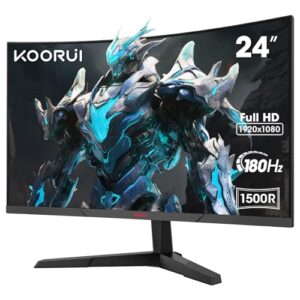 KOORUI Monitor Gaming 24 Pulgadas Curvo 180Hz 1ms Full HD VA 3000:1 24E6CA