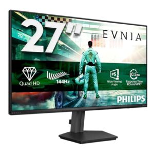 PHILIPS Evnia 27M2N3500NF Gaming Monitor 27 Pulgadas 144Hz Panel IPS, 4ms GtG, HDR10, G-Sync Compatible (2560×1440 HDMI 1x 2.0 DP 1x 1.4) Gris Oscuro