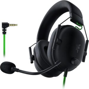 Razer BlackShark V2 X – Auriculares Gaming (Auriculares con cable con controlador de 50 mm, supresión de ruido para PC, Mac, PS4, Xbox One y Switch) Negro