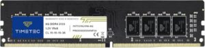 Timetec 8GB DDR4 2133 MHz (PC4-2133P) PC4-17000 UDIMM – Sin ECC, sin búfer, 288 Pines, 1,2V CL15, Memoria RAM para Ordenadores de sobremesa.