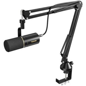 TONOR PC Microfono Dinámico Gaming con Brazo Soporte, Profesional Micrófono USB/XLR para Juegos, Podcasting, Streaming, Estudio, Vocal Grabación, Mic cardioide con 3.5mm Jack, Botón Mute, TD510+