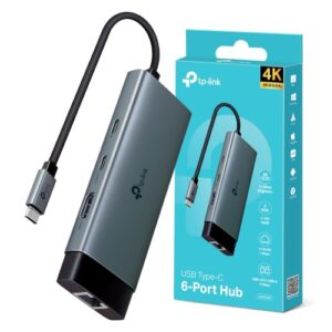 TP-Link UH6120C – Hub USB-C, 6 puertos, 5 Gbps, Plug&Play, Windows, Mac