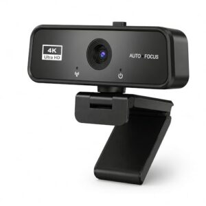 veorkide Webcam 4K UHD – Cámara PC Autofoco 8MP con Micrófono Anti-Ruido Soporte Giratorio 360° Ajustable Camara Web Soporta Youtube Streaming Zoom Videollamadas Windows Linux MacOS